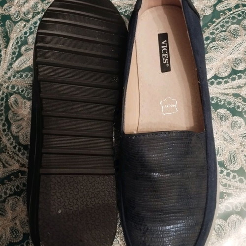 Ballerina shoes new, size 38, blue eco leather
