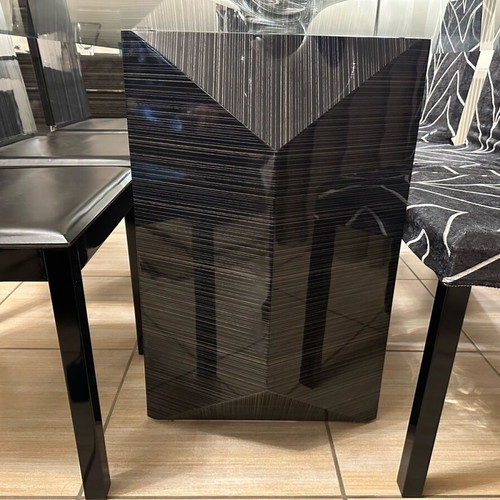 Dining set with glass, buffet and 6 chairs like new, Italian