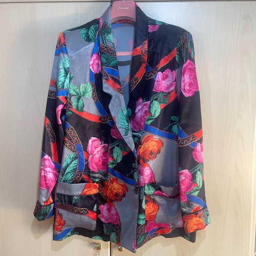Karavan σατέν blazer με floral print σαν καινούργιο, μέγεθος M/L