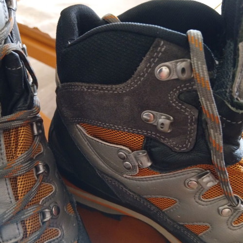 Meindl Mont Blanc GTX hiking boots, grey and orange
