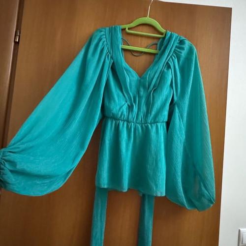 BSB blouse with sleeves new, turquoise, size L