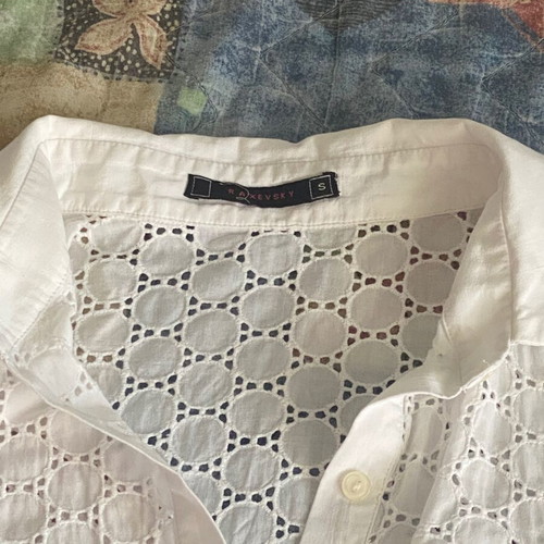 Raxevsky white lace short-sleeve shirt new, cotton, cool