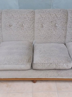 Vintage sofa with armchair used