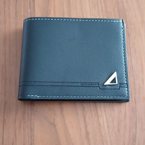 Men's wallet new, black, synthetic leather, large capacity