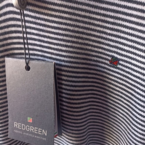 Redgreen knit sweater XL new with tags, white and blue, premium cotton