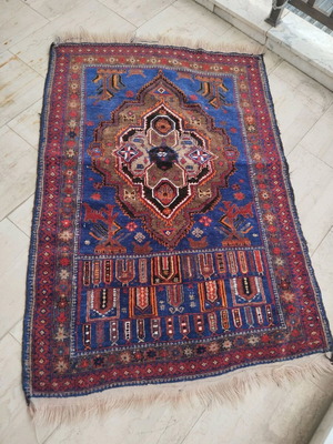 Authentic handmade rug used