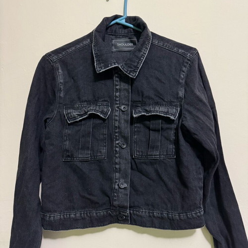 Black denim jacket size Small like new