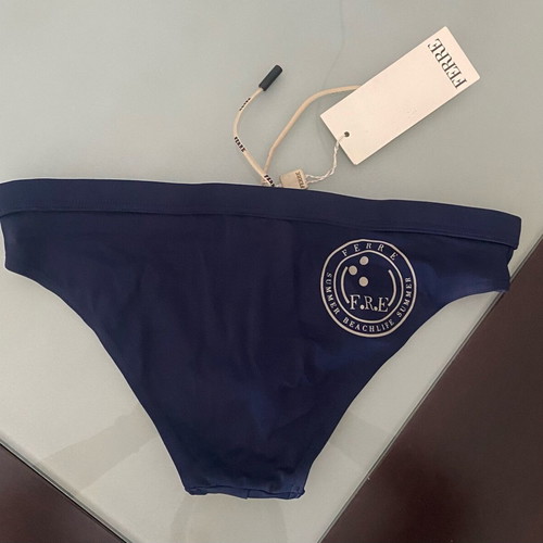 Ferre men's swimwear size S new, dark blue with drawstring