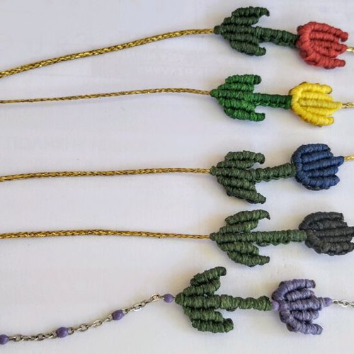 Macrame tulip bracelet new handmade with adjustable size