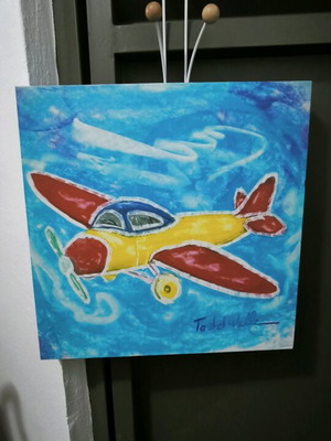 Canvas painting airplane new 40x40