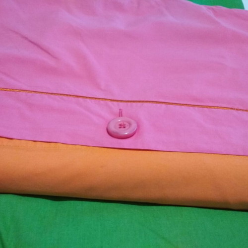 Canon double duvet cover like new, cotton, fuchsia and orange