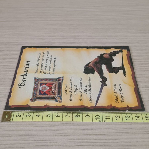 HeroQuest Barbarian character card used