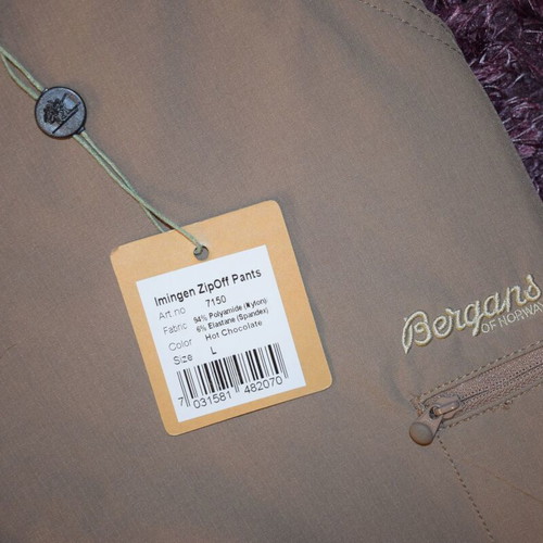 Bergans Imingen Zip-Off Men Pants new, size L, beige