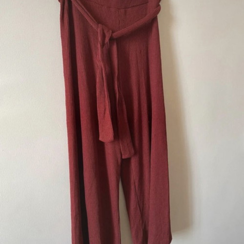 Sfera cropped knitted pants, red