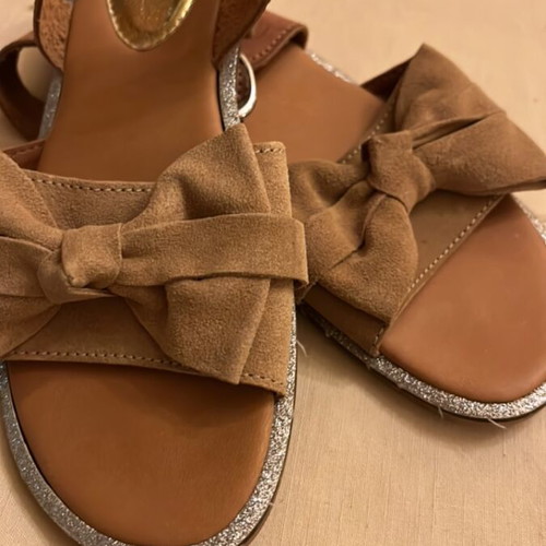 Replay leather girls' sandals size 34 used, beige and brown