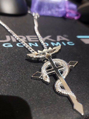 Full Metal Alchemist pendant new with chain, gray
