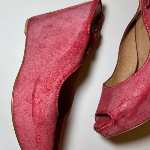 Women's platform shoes size 41 pink leather used