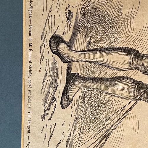 1857 Paris magasine pittoresque print used, 25x15cm