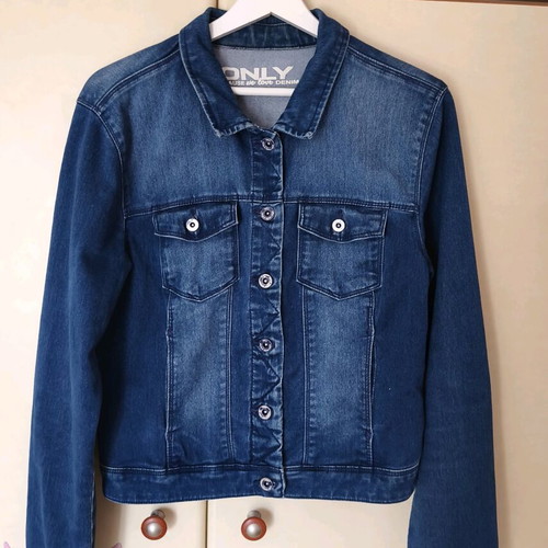 Only denim jacket used, dark blue, size 40 (L)