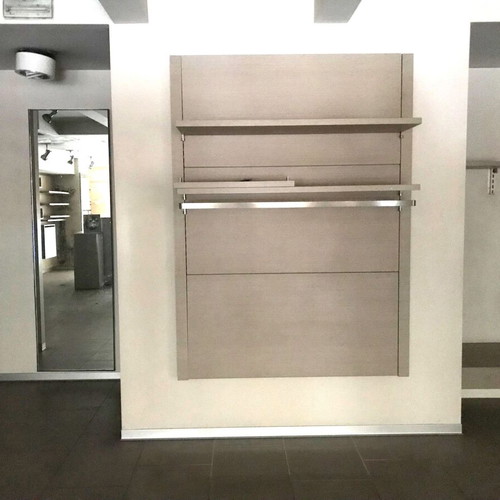 Wooden wall furniture like new with shelves and hanger