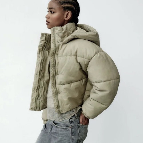 Zara waterproof jacket new, beige