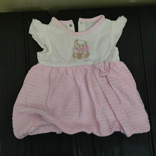Baby dress with embroidered teddy bear like new