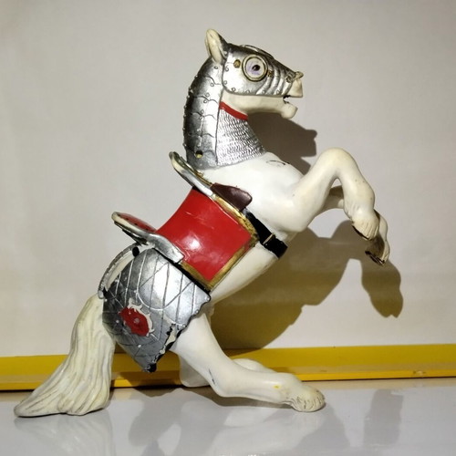 Papo reared up armored horse figure, fantasy world medieval knights
