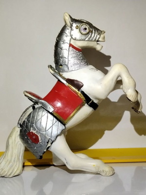 Papo reared up armored horse figure, fantasy world medieval knights