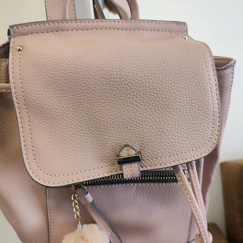 Pink faux leather backpack like new