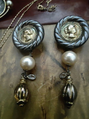 Earrings used, ancient Greek style from Italy