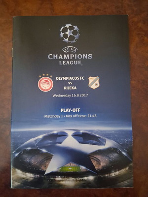 Olympiacos-Rijeka official program like new