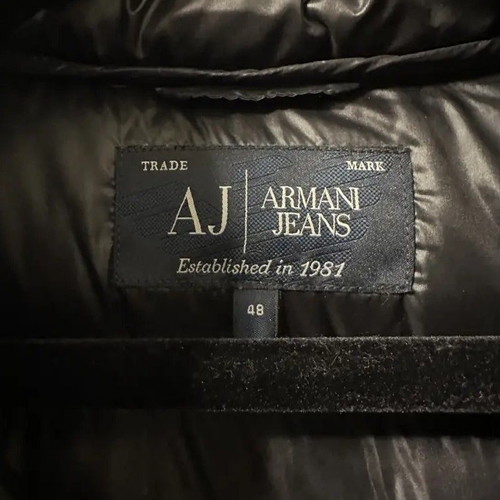 Armani Jeans jacket XXL new, black with goose and duck feather lining