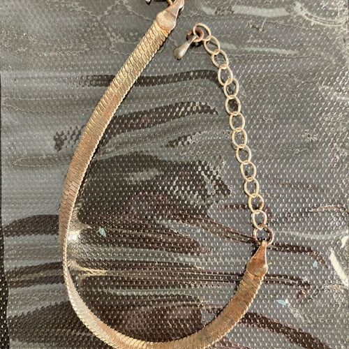 Vintage rose gold tone flat herringbone snake chain bracelet