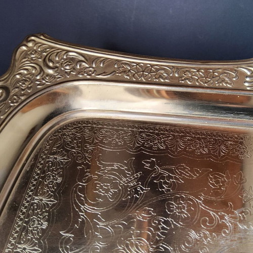 Vintage Twin Bird Japanese Serving Tray stainless steel used