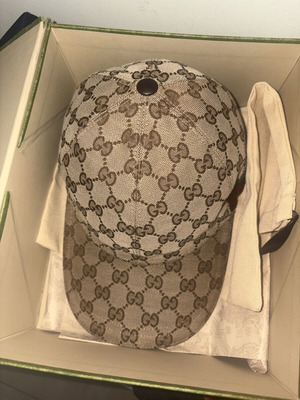 Gucci GG Cap used, beige and gold, size S
