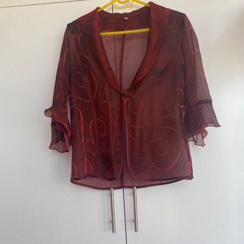 Burgundy 3-Piece Set Jacket Top and Long Skirt Like New