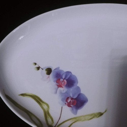 Oval serving platter like new, Ionia Greece porcelain with orchid design