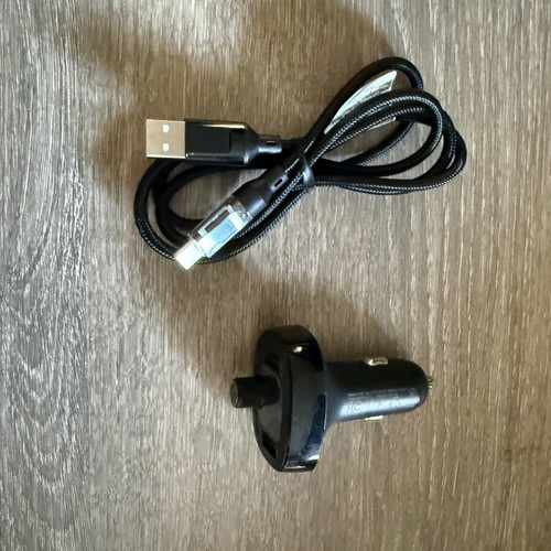 Car charger used with type C cable and music playback feature
