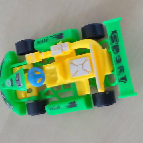Plastic pull-back kart toy used