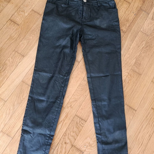 Pink Woman skinny pants with faux leather effect, black, size M
