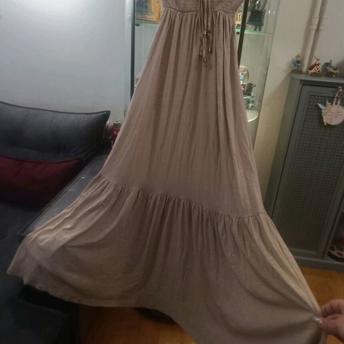 Long strapless dress like new, beige, size L