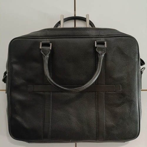 Leather laptop bag Marks & Spencer new, black, three inner pockets
