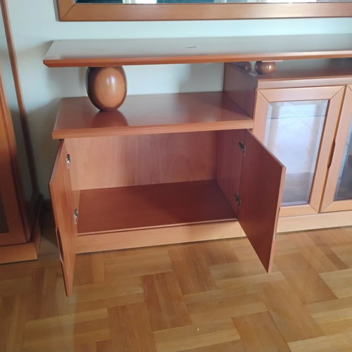 Living room furniture set cherry wood with lighting, like new