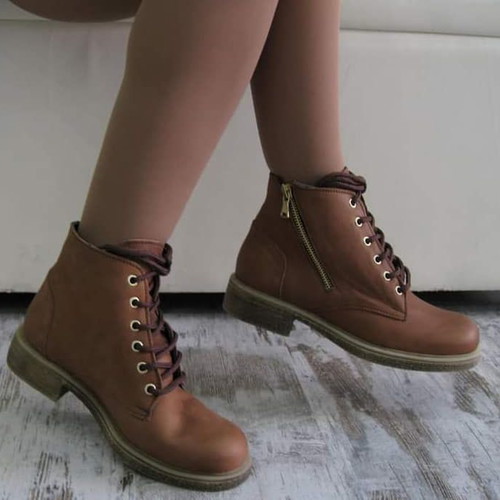 Leather women's ankle boots new, brown, size 36