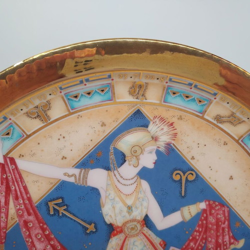 Art Deco ιταλικά πιάτα Ζώδια με 22Ct χρυσό, σαν καινούργια