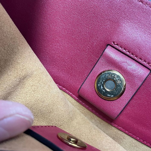 MCM leather shoulder bag like new, red