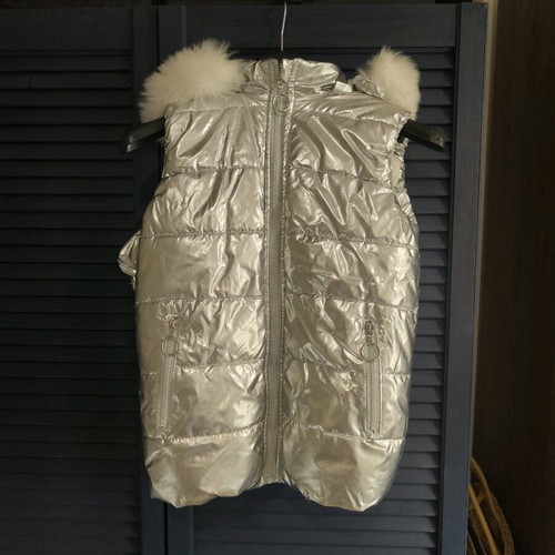 Silver sleeveless jacket used for girls aged 9-11 years