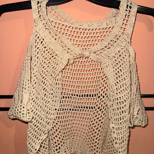 Knitted Bolero cardigan like new, beige, boho style