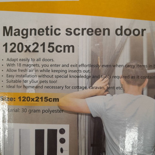 Magnetic door screen 120x215cm black color new
