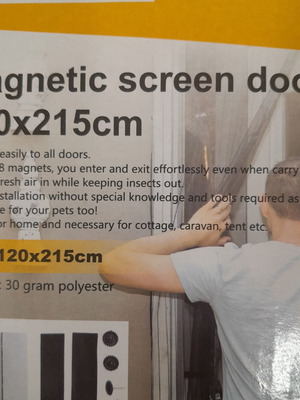 Μαγνητική σίτα πόρτας 120x215cm μαύρο χρώμα καινούργιο